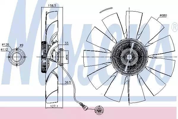 Гидромуфта с крыльчаткой d680 8 лопастей Volvo