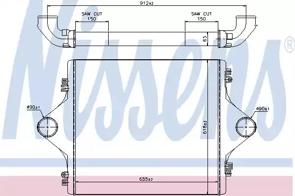 Интеркулер 652*612*50 MAN F2000