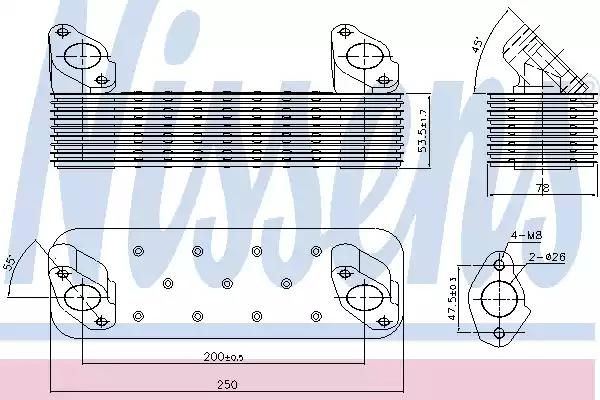 Радиатор масляный  10 ребер 1x \MAN TGA