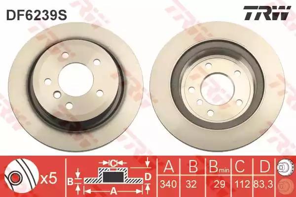 Диск торм. пер. вент.[340x29] 5 отв  TOYOTA LAND CRUISER 200