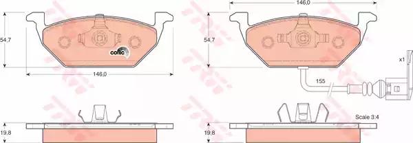 Колодки пер.AUDI A2, A3/ VW BORA, GOLF IV, POLO/ SKODA OCTAVIA