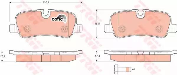 К-кт колодок для диск.торм. LAND ROVER DISCOVERY III 04-, RANGE ROVER III 02-, RANGE ROVER SPORT 05-,