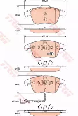 колодки дисковые передние!\ VW Tiguan 1.4TFSi/2.0TFSi/2.0TDi 07>