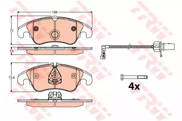 Колодки тормозные дисковые передние AUDI A4 2006 ->; A4 Allroad 2009 ->; A5 2007 ->; Q5 2008 ->