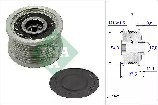 Шкив генератора Mitsubishi Canter 3.0D 05> Bosch 8
