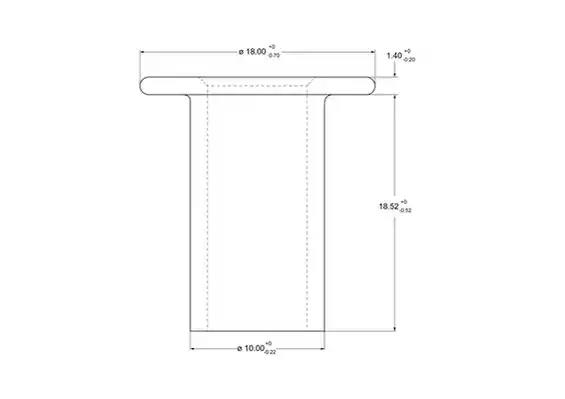 Заклепки 10x18 сталь, трубчатые (100шт, прямая)