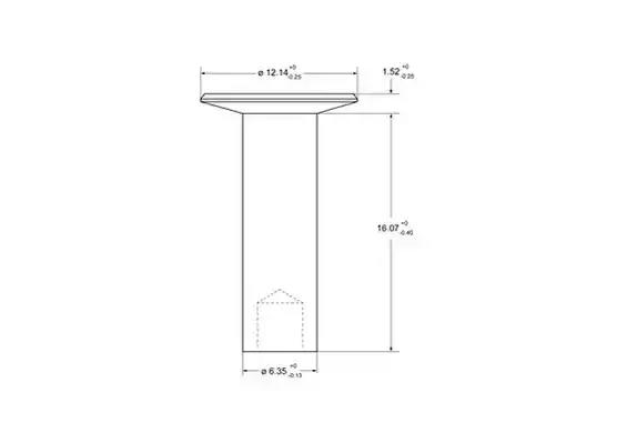 Заклепки 6,35x15,9 (L10) сталь, трубчатые (100 шт, прямая)