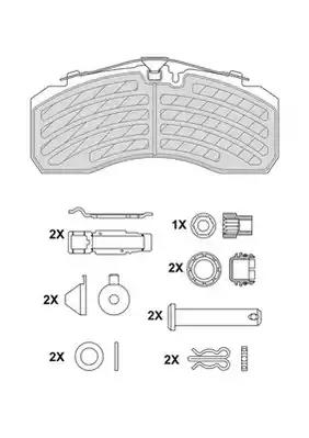 Комплект дисковых колодок. 248x108x30; Knorr SB/SN7, SB4345 => 04/2003