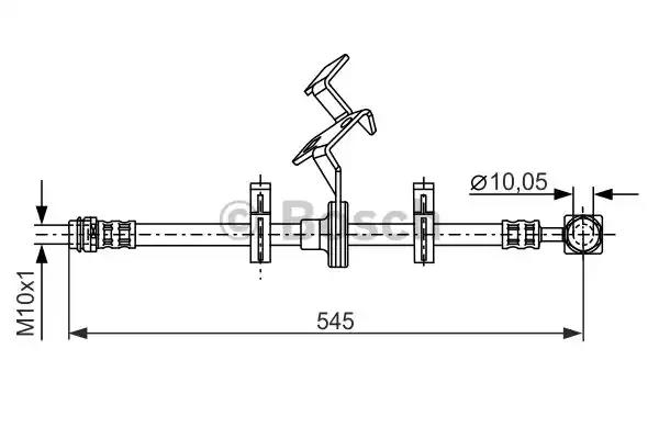 Шланг тормозной MB W163 2.3-3.8 98-05 545мм передний лев.