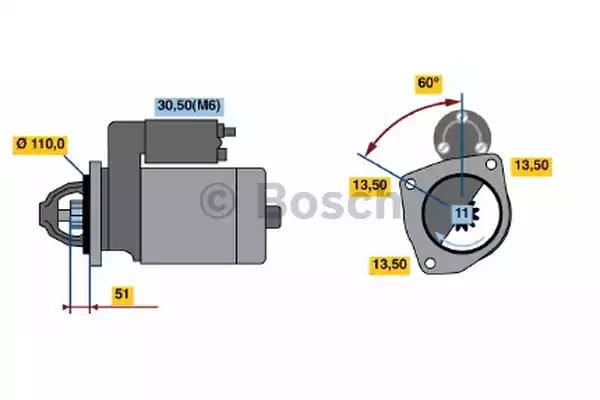 стартер 24V 6.2KW z11 60° вправо\ DAF 85 CF/95 XF/XF 95