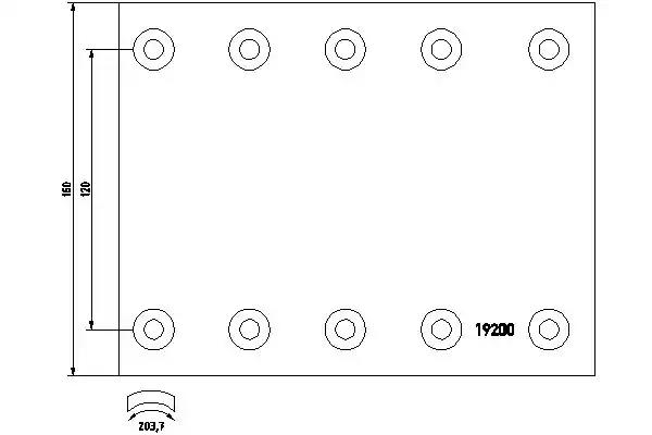 Накладки тормозные 19200 STD (420x160) 93251 BPW