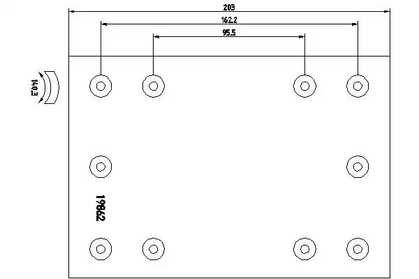 Накладки тормозные 19608 STD (311x203) 93275 SMB