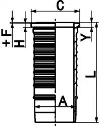 Гильза БЦ d127 A=140 C=155.7 L=275.5 H+F=10