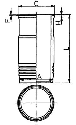 Гильза цилиндра [мокрая A=114 C=122.5 L=218 H+F=8+0.8] D=102 6X