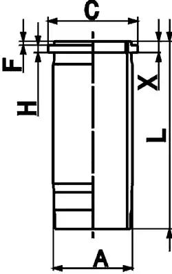 Гильза БЦ d130 A=146 C=157.6 L=266.9 H+F=12.03+0.95 MX300/340/375 DAF 85CF/XF105