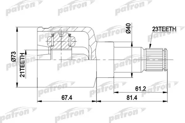 ШРУС ВНУТРЕННИЙ ЛЕВЫЙ 23x40x21 FORD FOCUS 98 - 04, FOCUS универсал 99 - 04 1.6