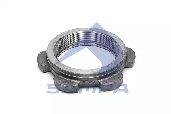 Гайка ступицы M100x2 Н=28 левая корончатая SCHMITZ, SAF