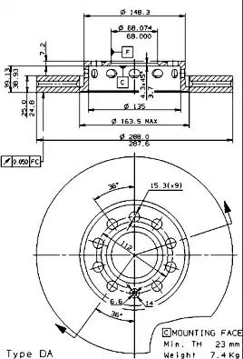 Тормозной диск BREMBO