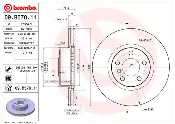 Диск тормозной перед BMW X3 F25/X4