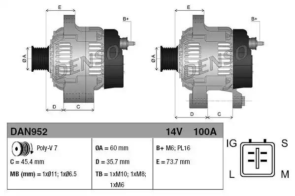 генератор! 90A\ Toyota Avensis 2.0VVT-i 00-03
