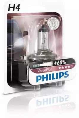 Лампа 12V галоген H4 60/55W PHILIPS + 60% VisionPlus