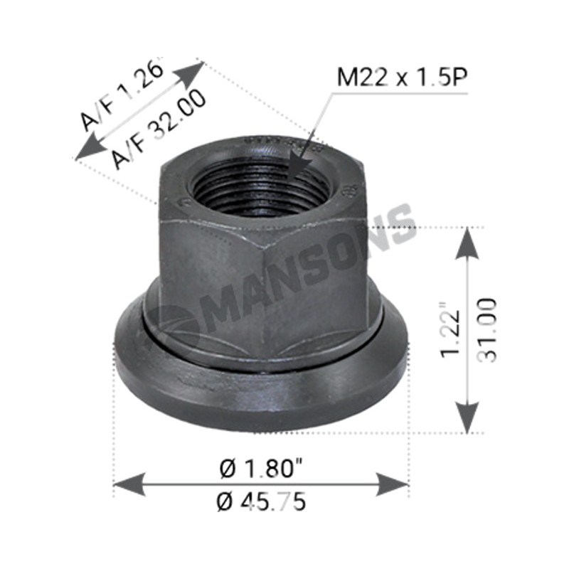 Гайка универсальная HM22*1.5-10/H27/SW32