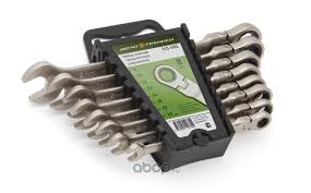 Набор ключей комб.трещоточных шарнирных 8 шт. (8,10,12,13,14,15,17,19мм) пластик. холдер