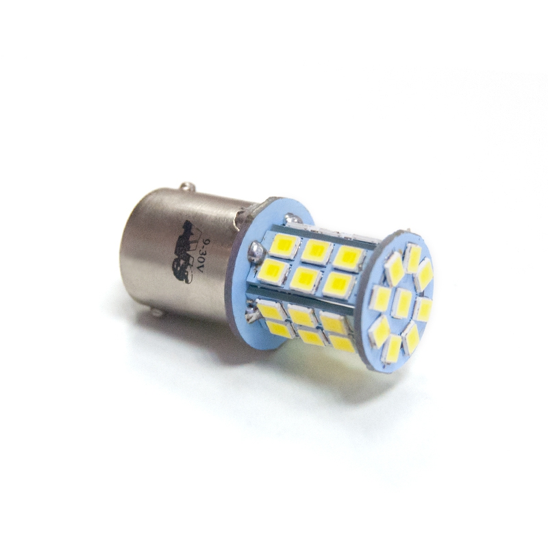Светодиод Т15 12-30V S105A (BAY15S)  39 диода 1 контакт блистер 2шт (белый)