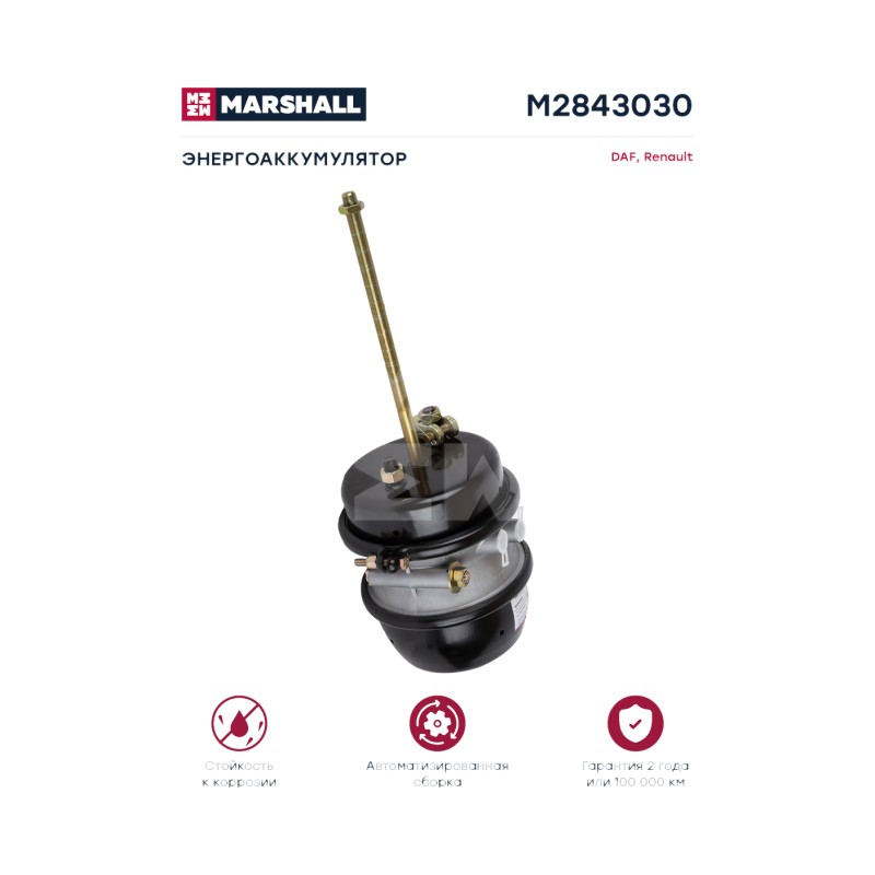 Энергоаккумулятор 30/30 задний (кулачковый тормоз) MB/MAN/DAF/RVI/Scania