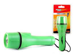 Фонарь ЯРКИЙ ЛУЧ Е1-206 "Поплавок" обрезиненный водонепроницаемый корпус, светодиод 1W на 2хАА