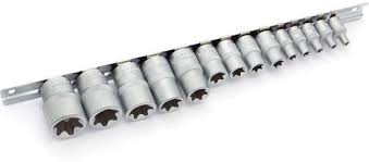 Набор головокTORX 14 предм. 1/4"(Е4,Е5,Е6,Е7),3/8"(Е 10,Е11,Е12,Е14),1/2"(Е16,Е18,20,22,24)