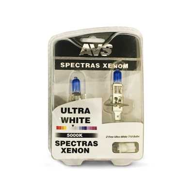 Лампа галоген 12V H1 AVS 5000K Spectras (к-т 2шт. + 2шт. T10)