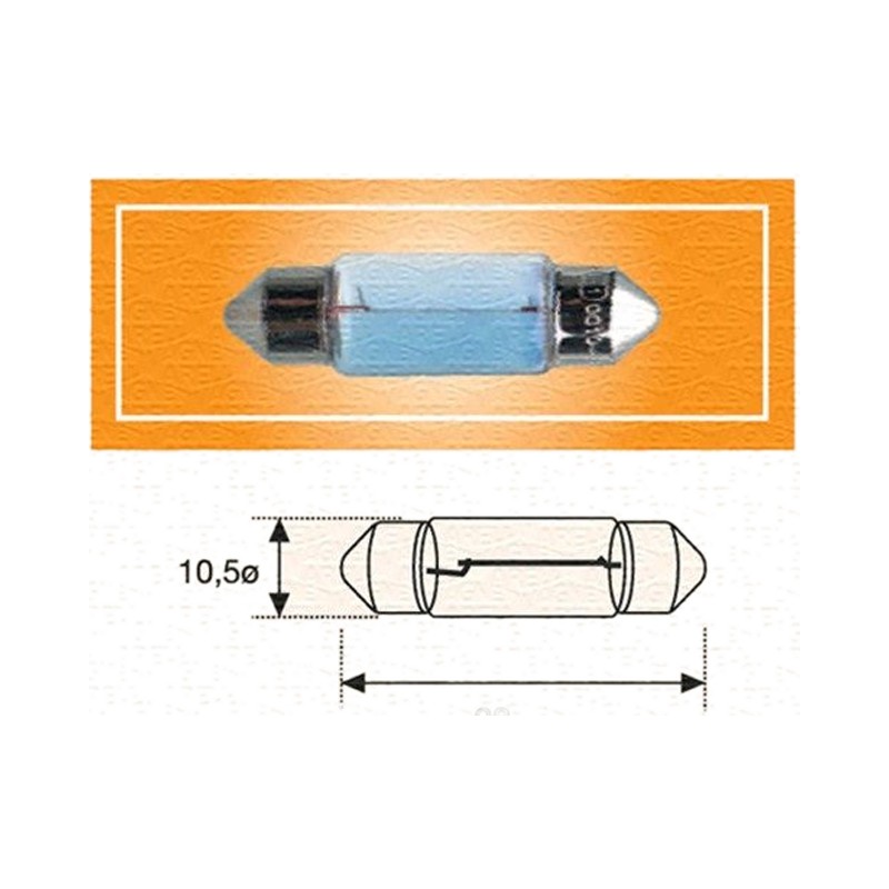 Лампа 24V пальчиковая 10W SV8.5-8 C5W L=38mm