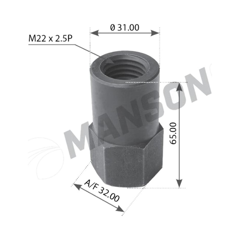 Гайка M22x2.5xH65 стремянки