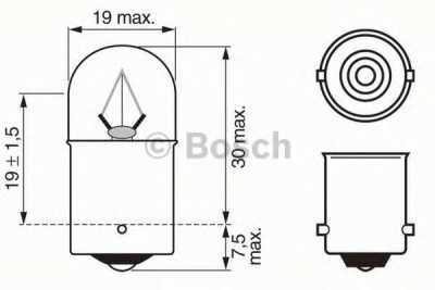 Лампа 24V R5W 5W цокольная (BA15s)