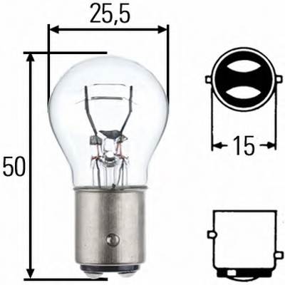 Лампа 24V P21/5W 21/5W  2-х нитевая Hella