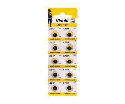 Батарейка щелочная VINNIC L721 (AG11,LR58,362) (цена за 1 батарейку) бл/10
