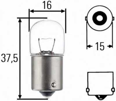 Лампа 24V R5W 5W цокольная (BA15s)
