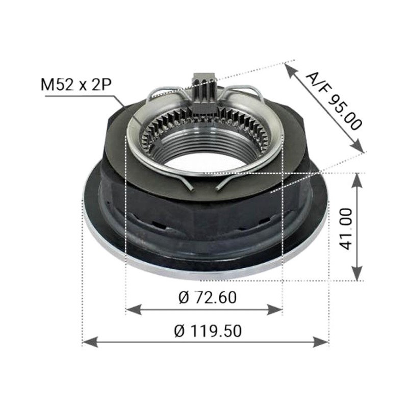 Гайка M52x2/SW95 ступицы (автоматическая) BPW Eco-Plus