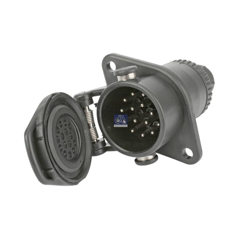розетка15/15pin, пластик, 24V, DIN-ISO12098