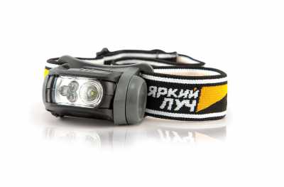 Фонарь ЯРКИЙ ЛУЧ LH-080 налобный, светодиод CREE 3W 80лм + 3 красных LED, 3 режима, на 3xAAA
