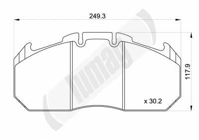колодки дисковыеЕ 249.6X118.2X30.2