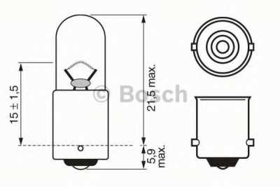 Лампа 12V T4W цокольная BA9s габарит