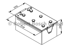 АКБ BOSCH 12V 220Ah + слева !518x291x242 обслуж. 1150А\