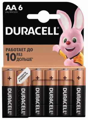 Батарейка щелочная DURACELL LR6 (AA) 1.5В (цена за 1 батарейку) бл/6