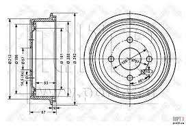 Барабан тормозной зад. Daewoo Nexia/Espero
