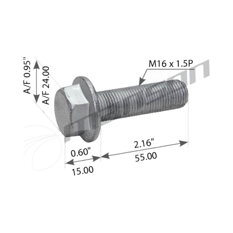 Болт суппорта. M16x 55x1.5