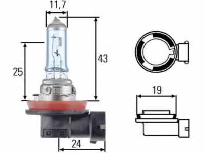 Лампа галоген 12V H8 35W HELLA