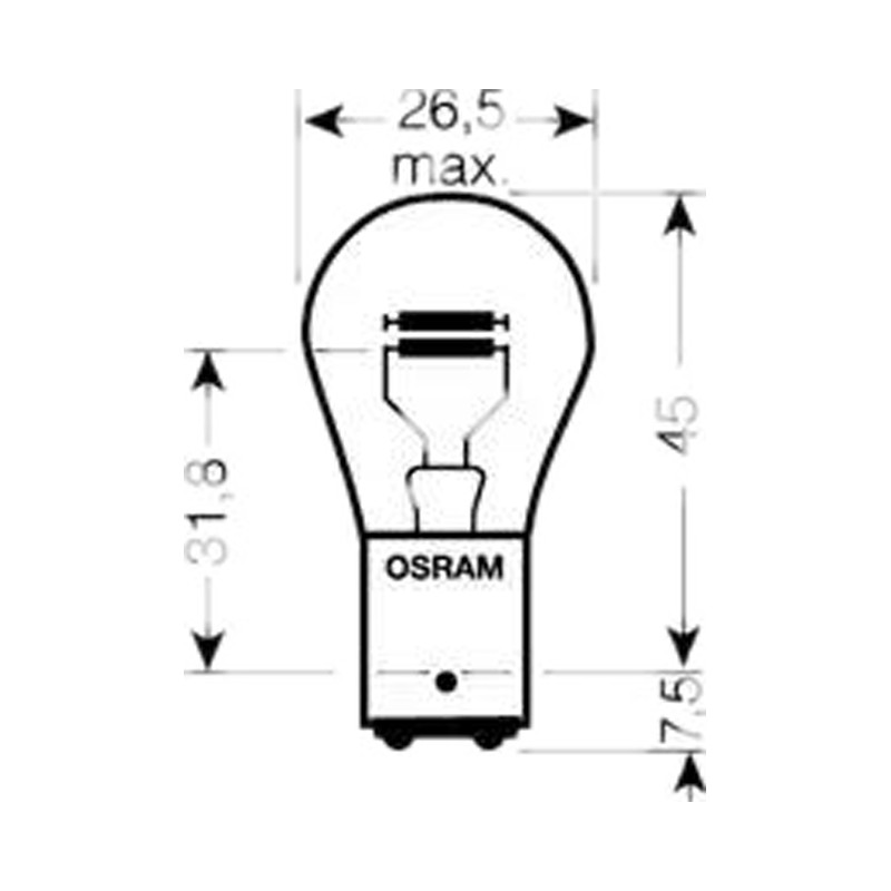Лампа 24V P21/5W 21/5W  2-х нитевая OSRAM (виброустойчивые)