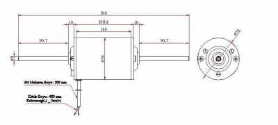 Мотор на печку МВ двухштоковой 24V 8A 190W